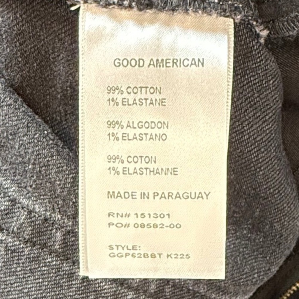 NWT GOOD AMERICAN Girlfriend Jeans, High Rise, Straight, Black Wash, Size 13/31 - Picture 10 of 12